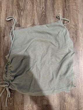 American Eagle Outfitters Army Green Ruched Side Spaghetti Strap Tank